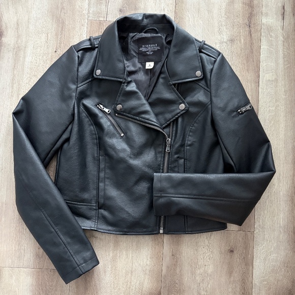 Biker Jacket, Riverdale, Southside Serpents, Faux Leather, Embroidered, Size S - Picture 6 of 14